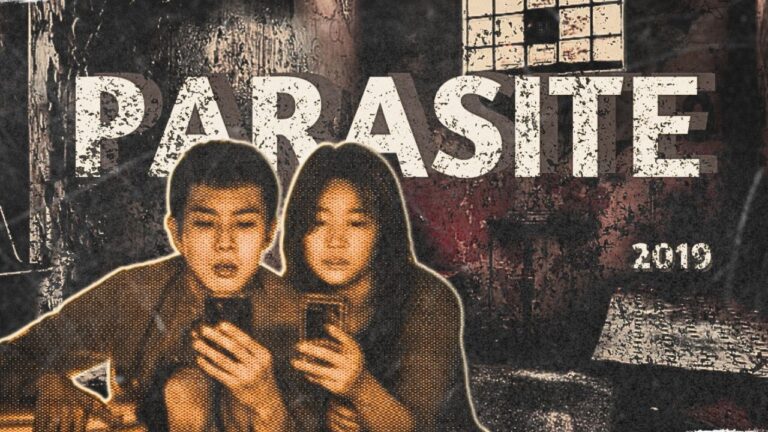 Parasite (2019) dengan latar belakang gelap, simbol ketimpangan sosial dan kritik kapitalisme dalam sinematografi